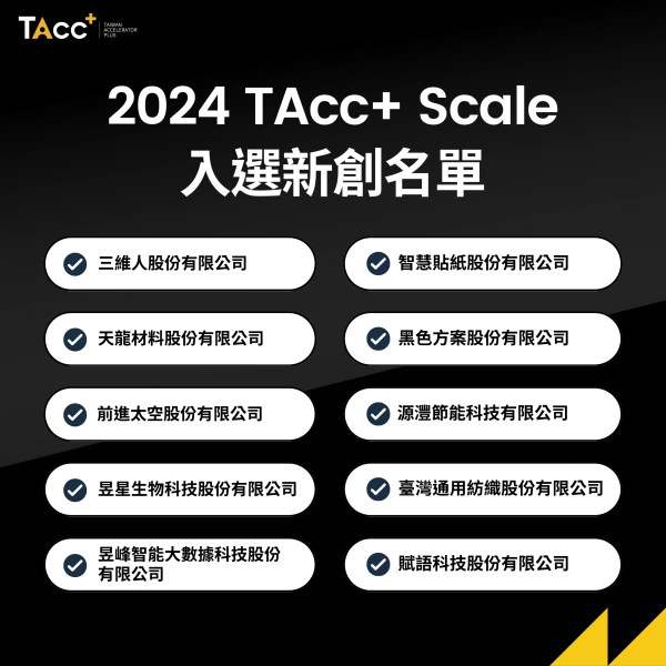 📣 2024 TAcc+ Scale 入選公告